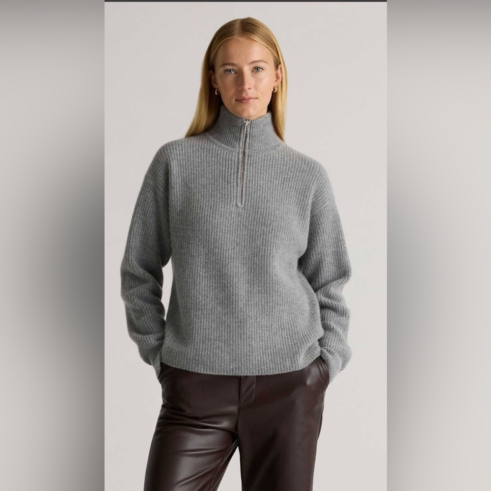 NWT Okd Navy Gray Women's Sweater zipper size 3X 🌹🌸🌺 BG 12